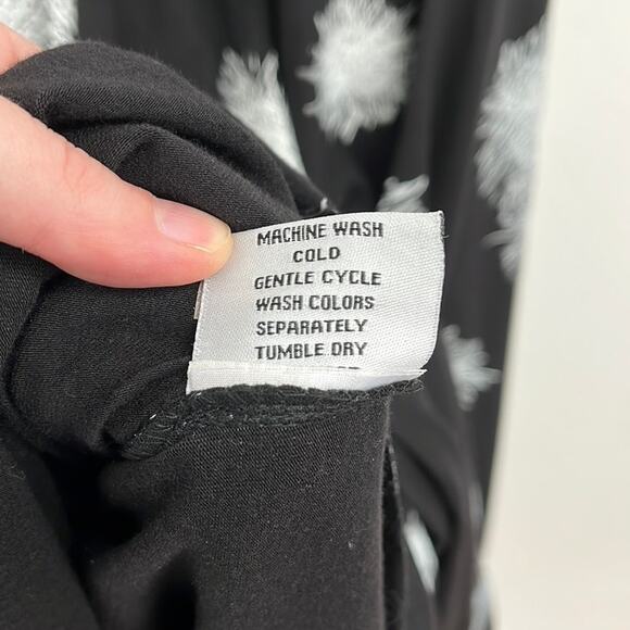 Snapdragon & Twig Angelina Dress Asymmetrical Draping Black Mini Scribble - XS - Picture 13 of 15